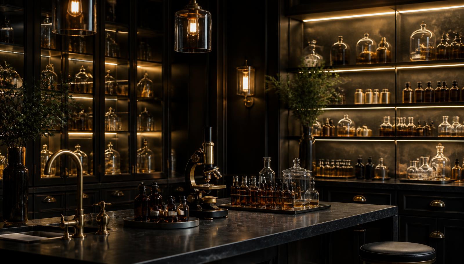 The Hair Loss Detective™ investigation studio — dark laboratory-inspired interior